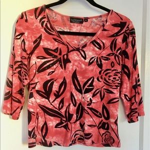 V-Neck 3/4 Sleeve Sequined Top